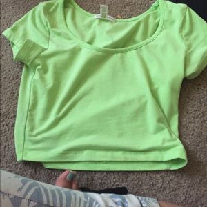 Green crop top