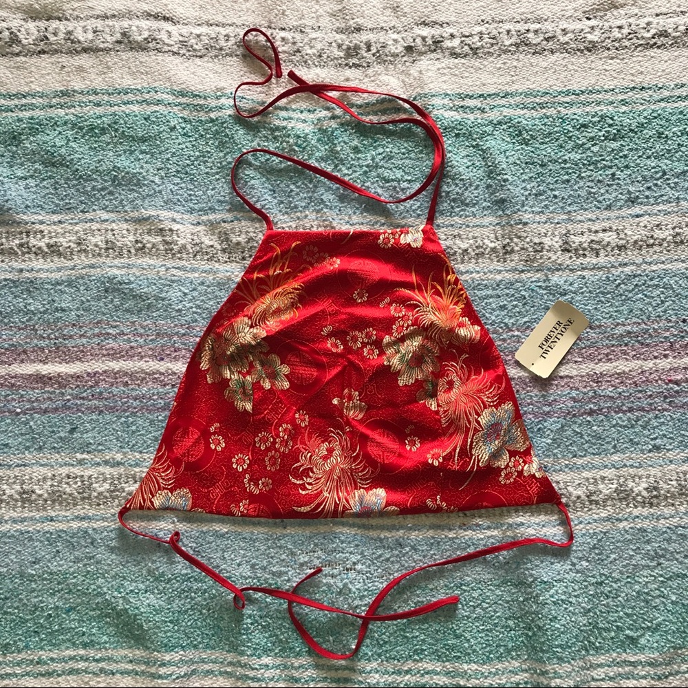 Floral Halter Crop Top