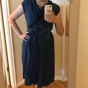 Navy Blue Wrap Dress