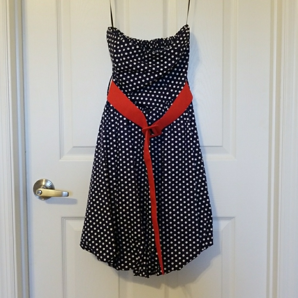 Strapless French Polka Dress