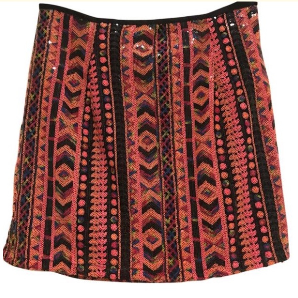 Colorful Sequined Mini Skirt