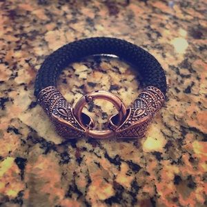 Gold and black snake bracelet