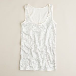 White Sequin J.Crew tank