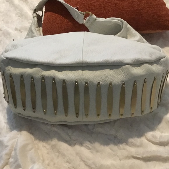 New RomyGold- White Leather Hobo - Picture 4 of 8