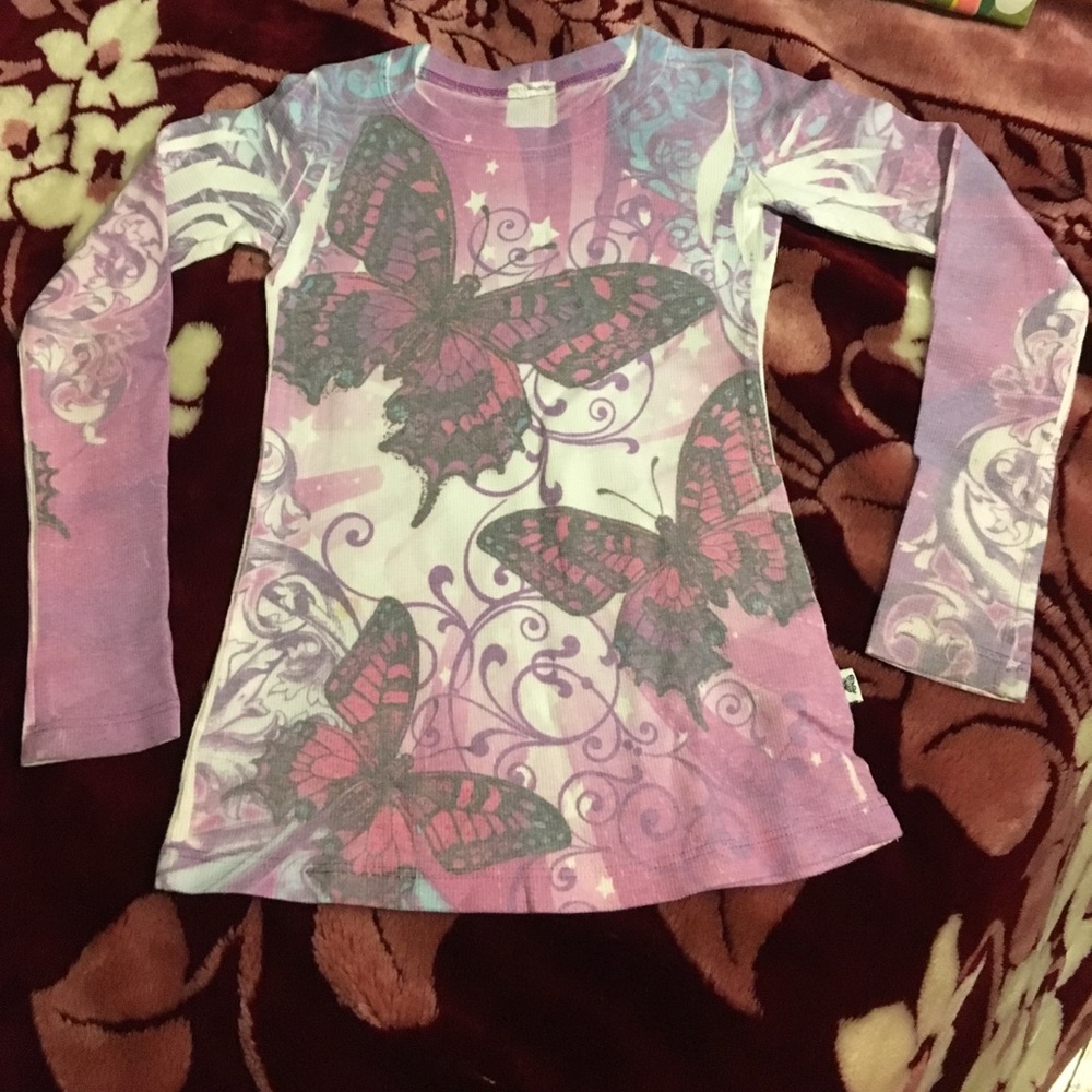 👧🏼JustiCe•PURPLE💜LONG SLEEVE•🦋BUTTERFLY SHIRT•
