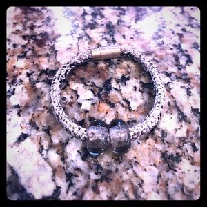 Snake inspired unique leather bracelet