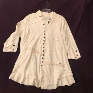 Neon buddha button up shirt.