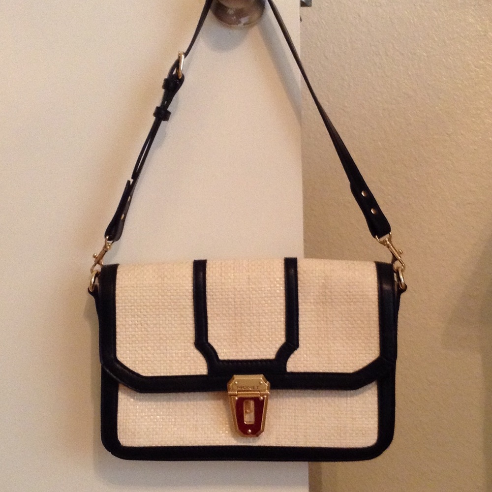 Woven black and cream Monet purse