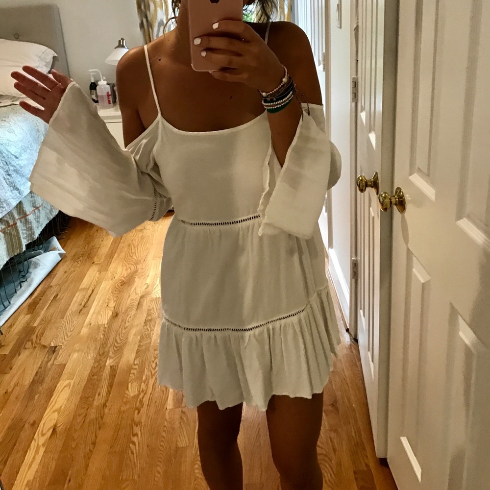 LF off the shoulder white dress