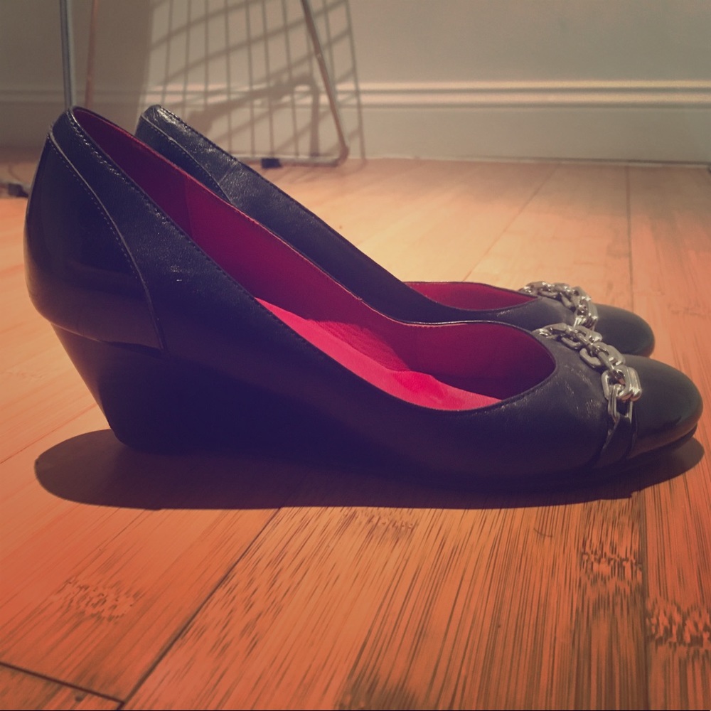 Cole Haan Black Wedge Flats