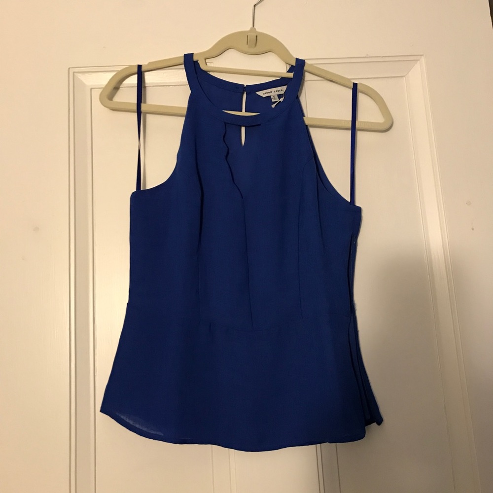 NWT Naked Zebra blue fitted top in a small