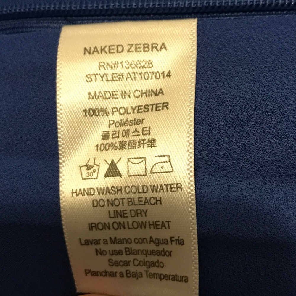 NWT Naked Zebra blue fitted top in a small - Picture 3 of 4