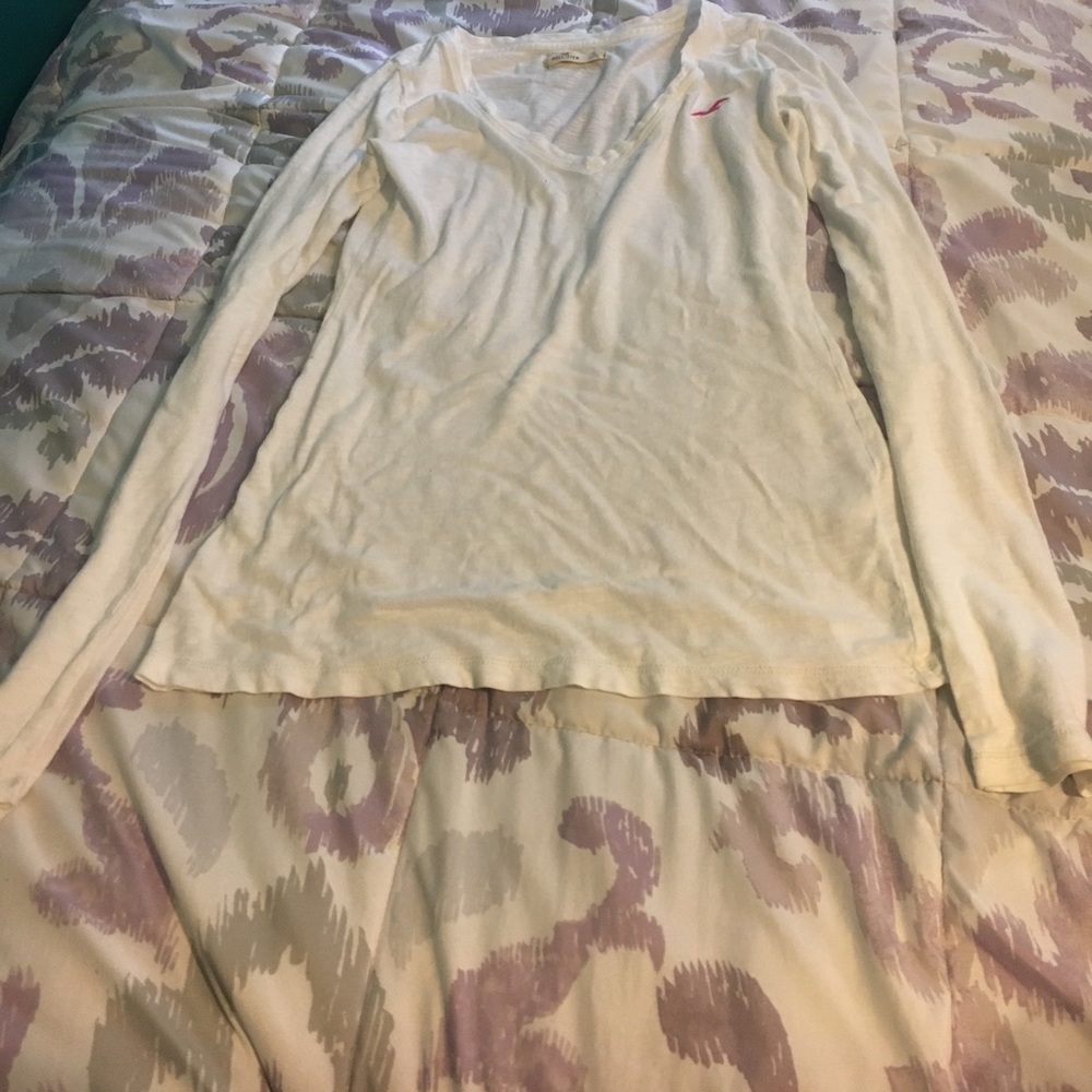 White Hollister V-Neck