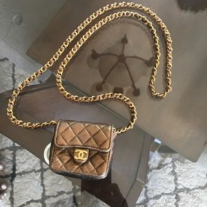 1991 Vintage Mini Matelasse Chanel Bag Necklace