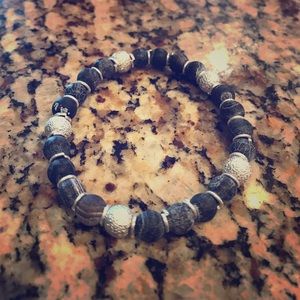 Unique blue and silver bracelet