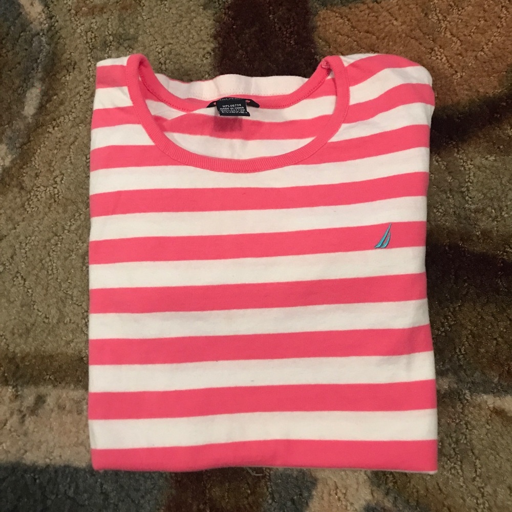 Pink and White Girls Nautica ⛵️ Shirt
