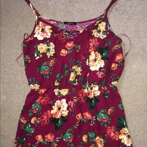 Burgundy floral romper