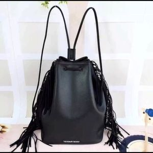 NWT Victoria's Secret Leather Drawstring Backpack