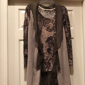 Nic + Zoe sweater and long sleeveless cardigan