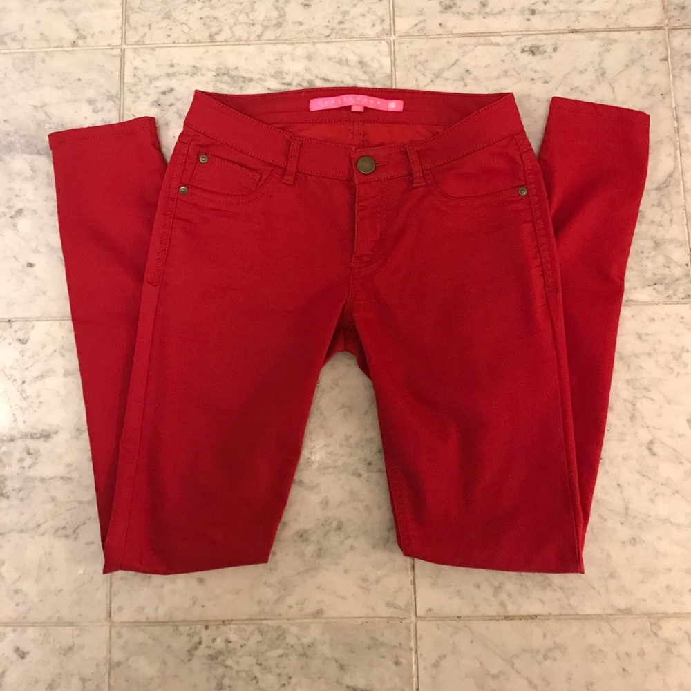 Skinny Tinseltown Red denim couture