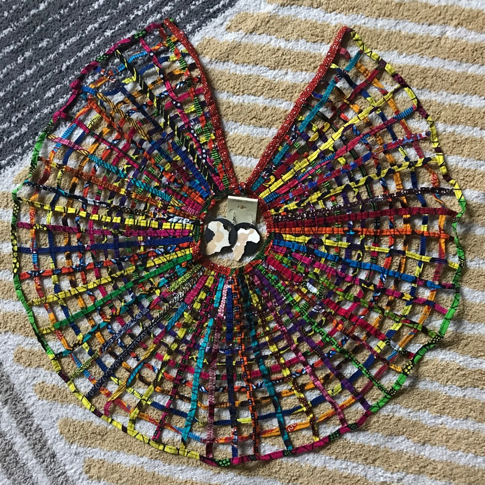 Handmade collar/bib & earrings