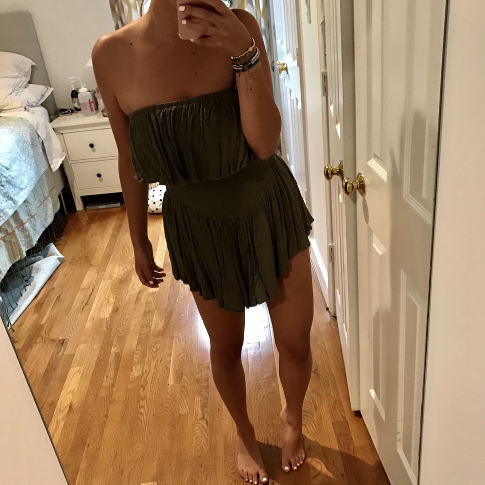 Strapless Drapey Beach Romper