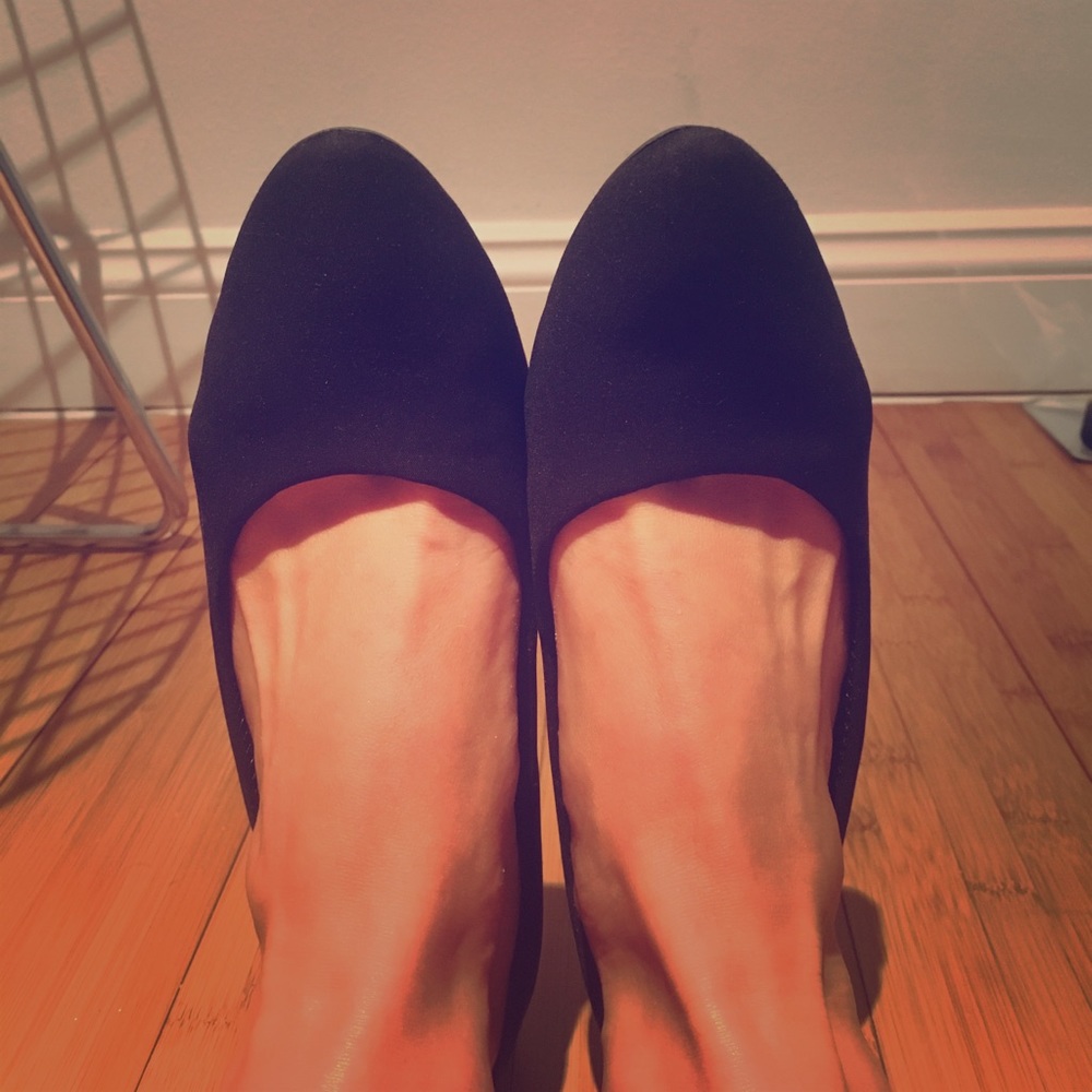 Circa Joan & David Black Wedge Flats