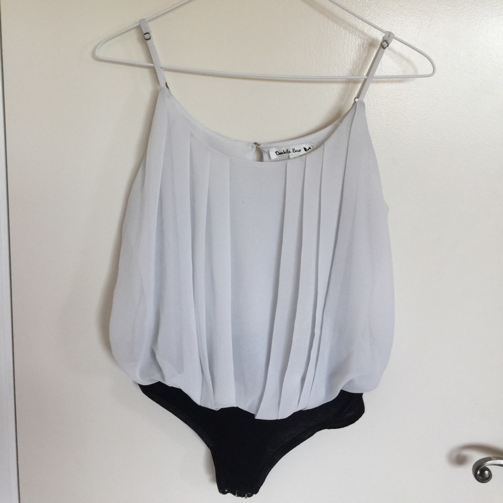 White Flowy Bodysuit