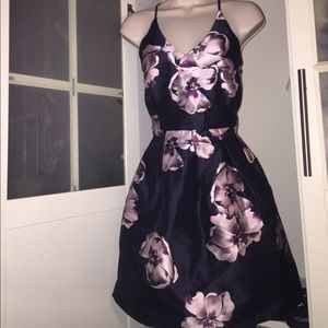 NAVY FLOWER PRINT FORMAL DRESS 🌚🌸