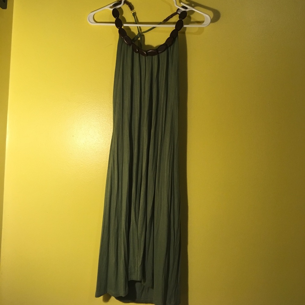 Olive Green Halter Dress