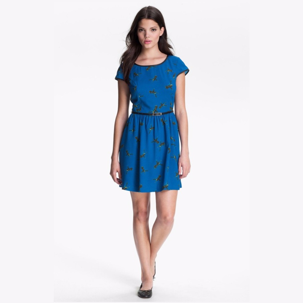 Kensie Blue Flying Humming Bird Dress - Picture 3 of 6