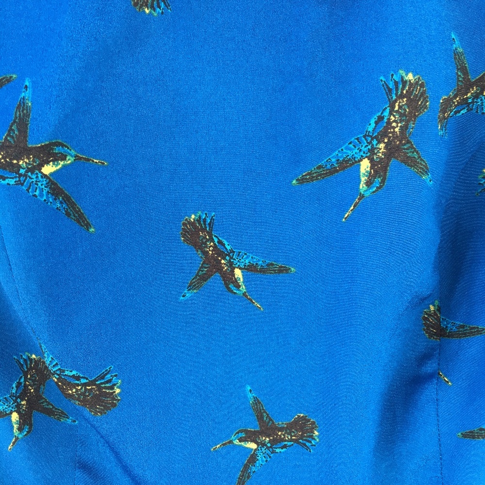 Kensie Blue Flying Humming Bird Dress - Picture 6 of 6