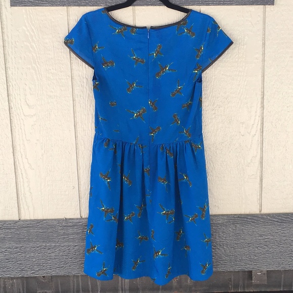 Kensie Blue Flying Humming Bird Dress - Picture 2 of 6