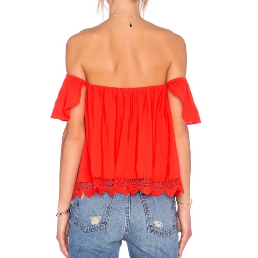✨NWT Lovers + Friends Lifes a Beach Red Orange Top - Picture 3 of 5