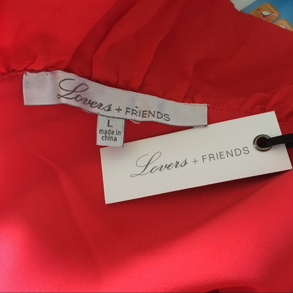 ✨NWT Lovers + Friends Lifes a Beach Red Orange Top - Picture 5 of 5