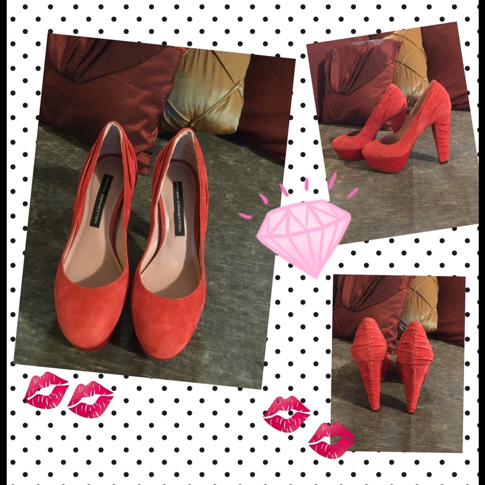 French Connection Suede Mary Jane style pump