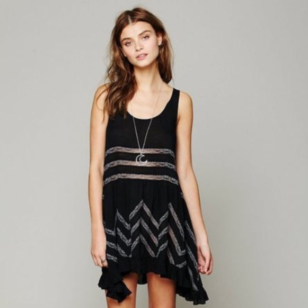Free People Voile and Lace Trapeze Slip