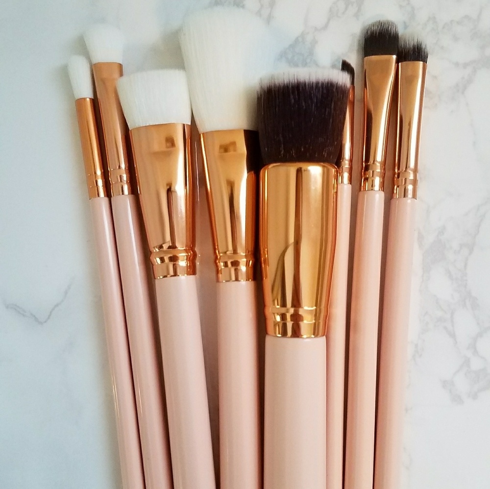 🌟 NEW 8 Pink & Rose Gold Makeup Brush Set 🌟