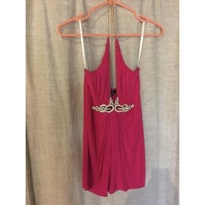 Sky hot pink top with silver diamond snake detail