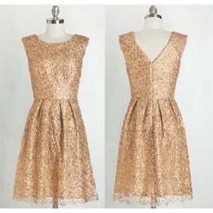 Modcloth Fun One Like You Dress in Gold
