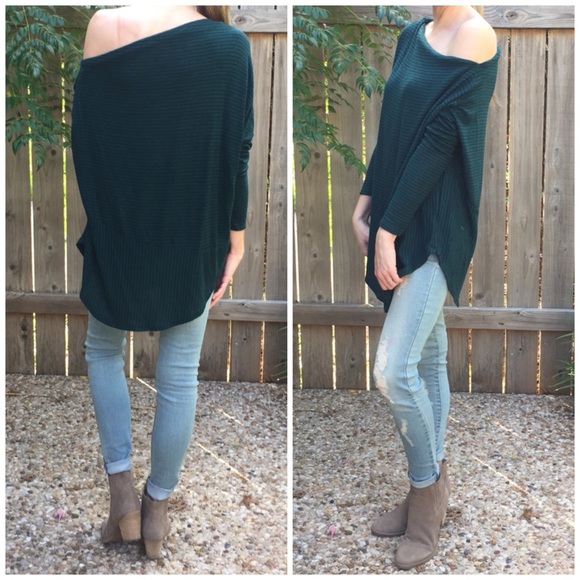 LAST ITEM▫️Hunter Green Stripe OTS Long Sleeve - Picture 3 of 6