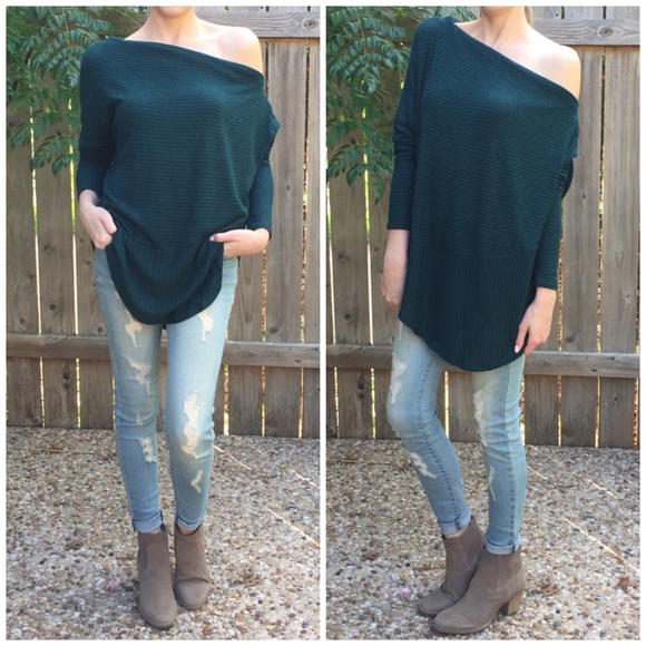 LAST ITEM▫️Hunter Green Stripe OTS Long Sleeve - Picture 4 of 6