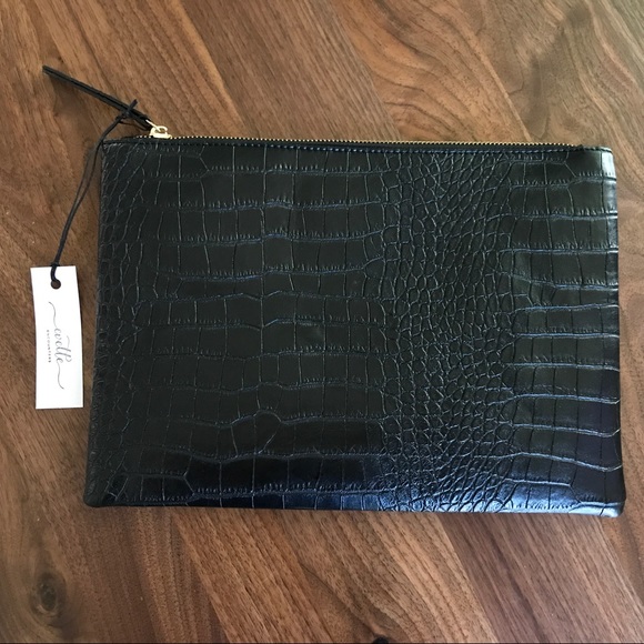 | 'ARIA' CROC EMBOSSED OVERSIZED CLUTCH | - Picture 5 of 7