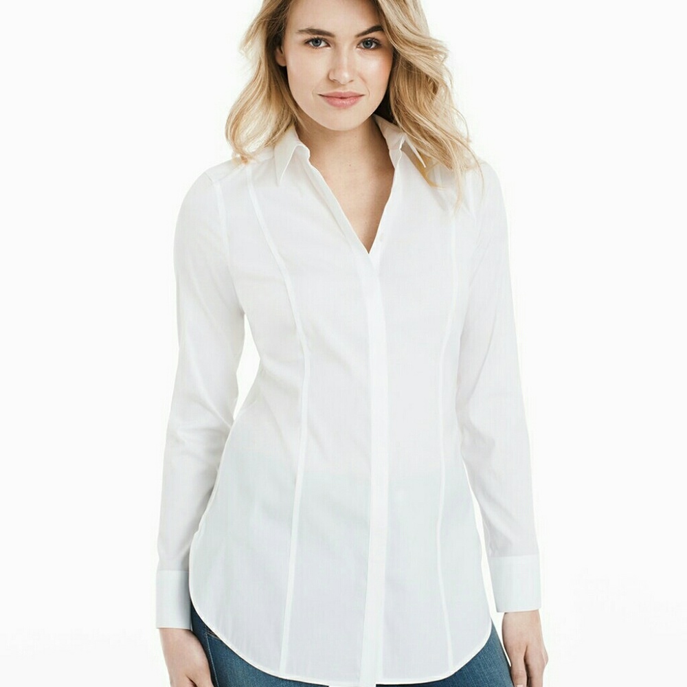 Wrinkle Free Long Shirt White House Black Market