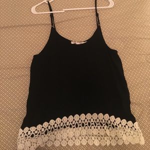 Black tank W/ white lace