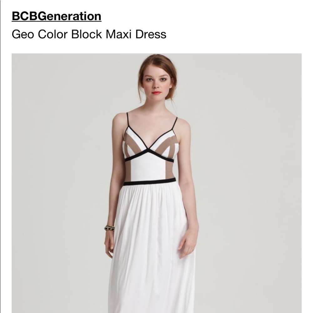 BCBG (BCBGeneration) maxi geo colored block dress.