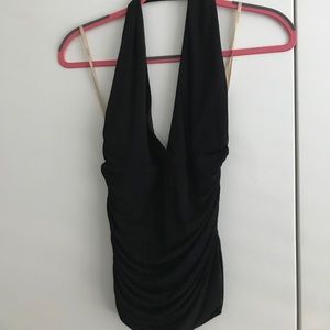 BCBGMaxAzria black halter top