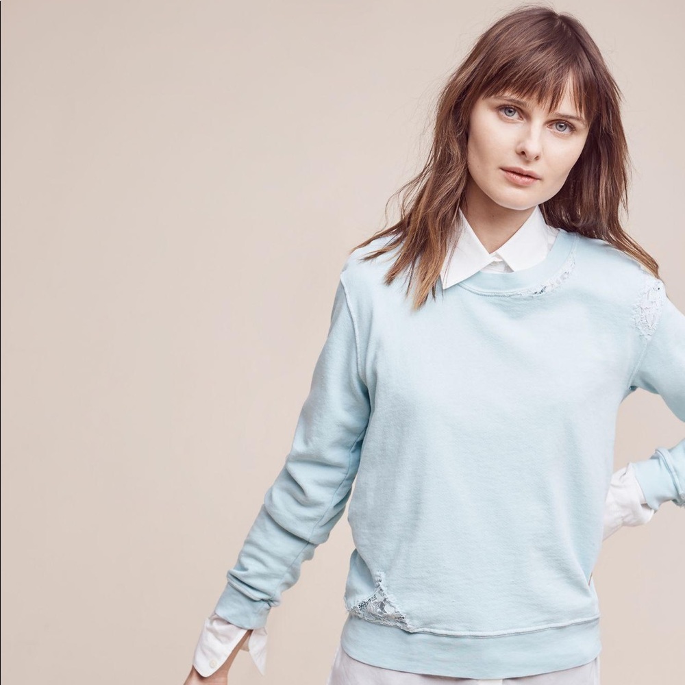 Anthropologie Laced Terry Sweatshirt