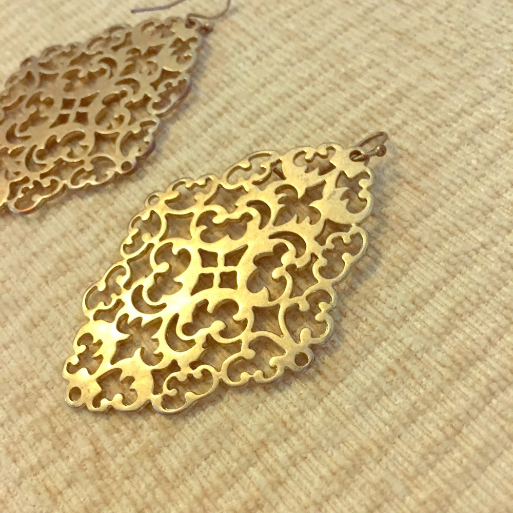 Gorgeous Antique Gold Dangle Earrings