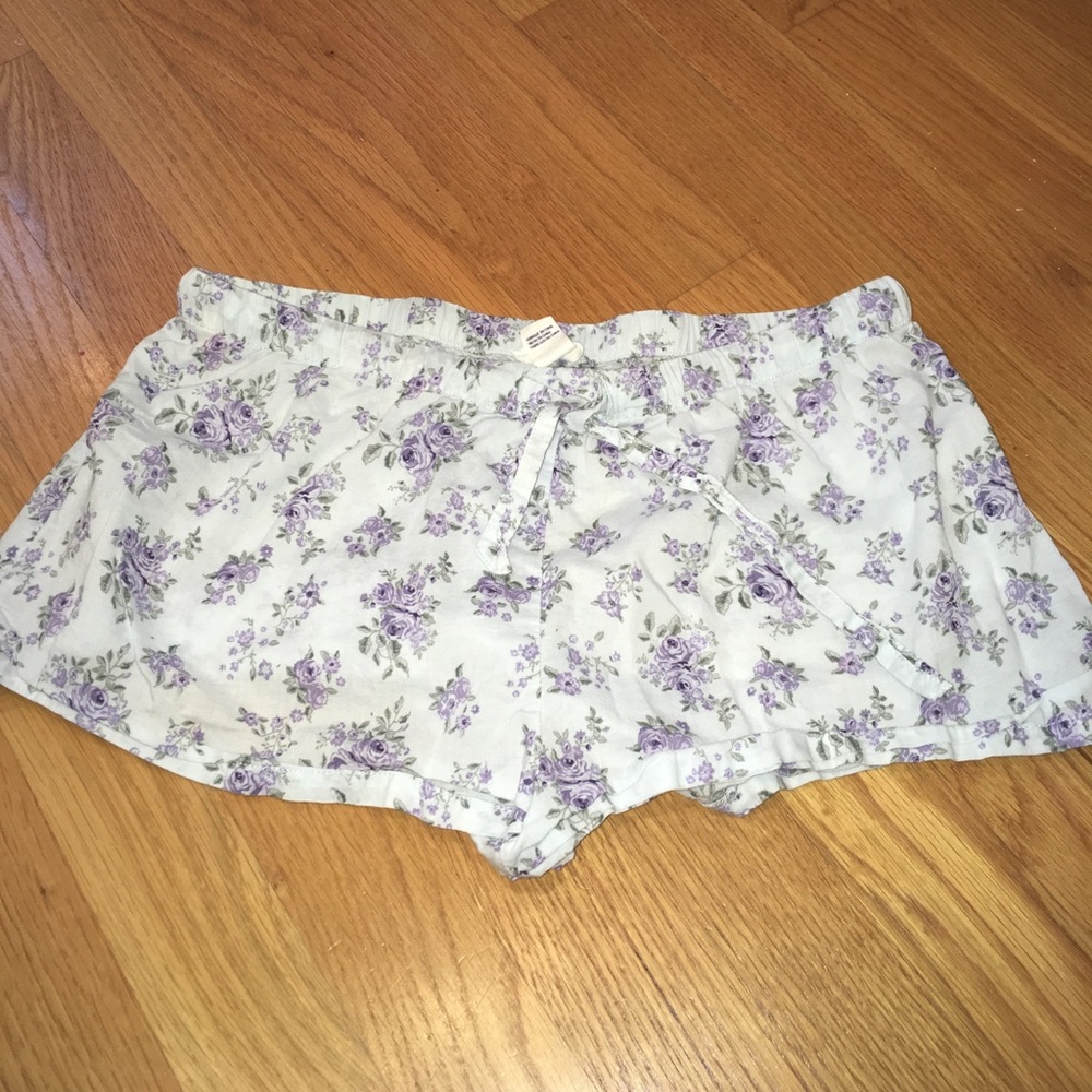 Forever 21 purple and blue floral sleep shorts